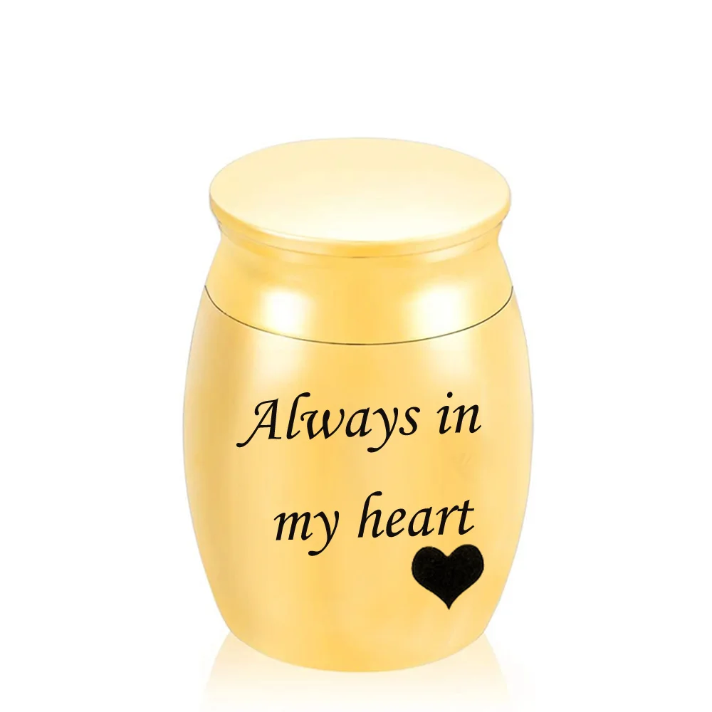 Container Funeral For Pets Mini Small Memorials Birds Mouse Always in My Heart Metal Cremation Urn Casket Human Ashes Keepsake