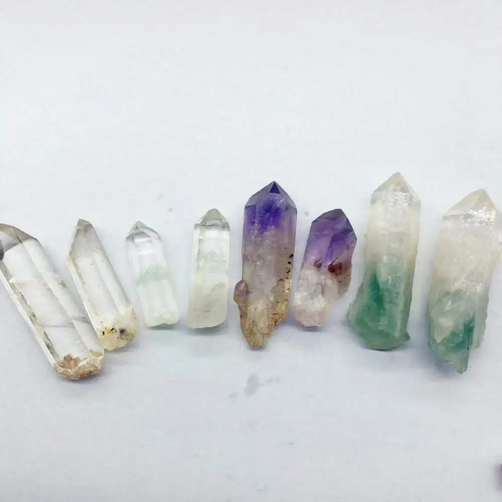 

8pcs raw gemstone a set natural Rock crystal amethyst mineral specimen rough stone healing single point tower stone