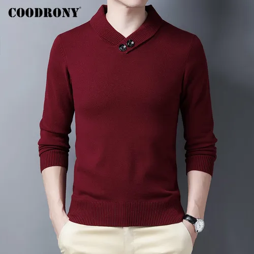 COODRONY-고품질 부드럽고 따뜻한 가을 겨울 터틀넥 스웨터, 남성 스트리트 웨어 패션 캐주얼 코튼 풀오버 점퍼 탑 C1228 2