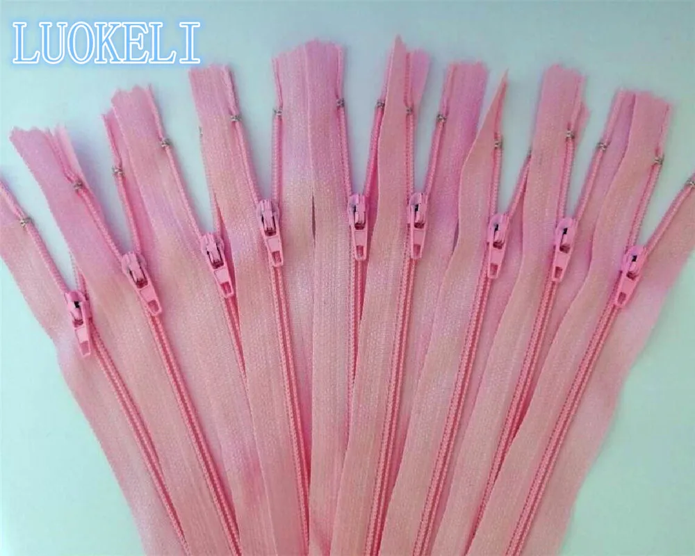10 шт 3# закрытые нейлоновые катушки молнии(18 дюймов) 45 см портной процесс шитья многоцветные опционально - Color: Pink