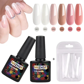 

MIZHSE 10ml UV Nail Extention Builder Gel Set Quick Building Gel Polish Clear Pink Acrylic Fiberglass Nail Forms Salon Tool Tips