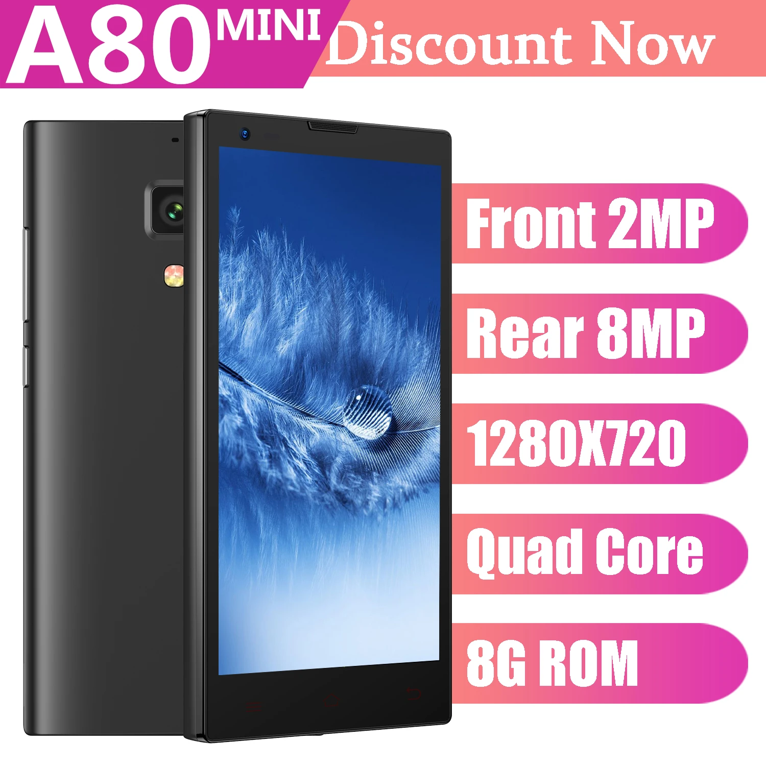 

Original A80 mini 4G lte Quad Core Smartphones 8MP Unlocked Android Mobile Phones 720P HD MTK Smart CellPhones