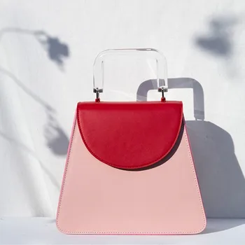 

Temperament-type Acrylic Transparent Handle Color Bag Female 2020 Spring and Summer New Tide One-shoulder Hand-held Oblique Bag