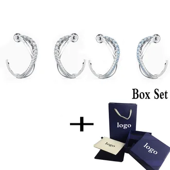 

SWA Fashion New Exquisite TWIST pierced Earrings Shiny and charming two beautiful intertwined curves decorative female earrings