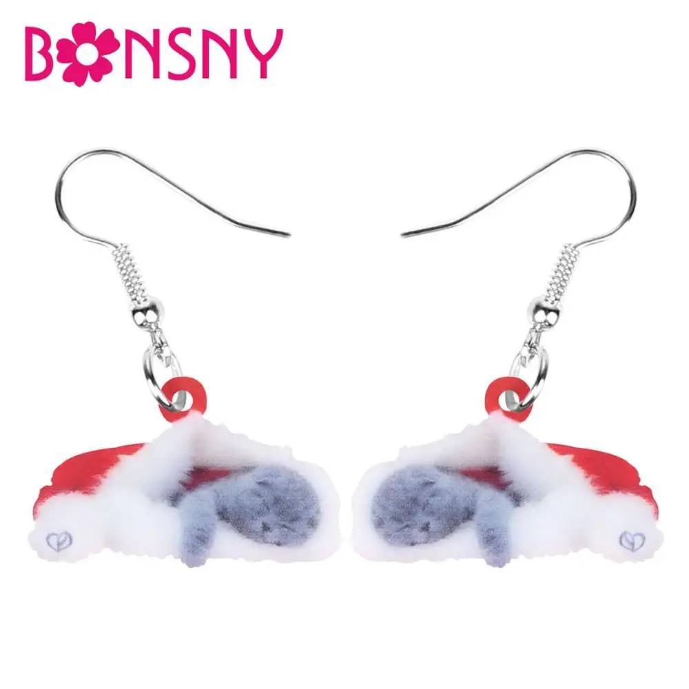 Акриловая рождественская шляпа Bonsny шотландская складка кошка животное