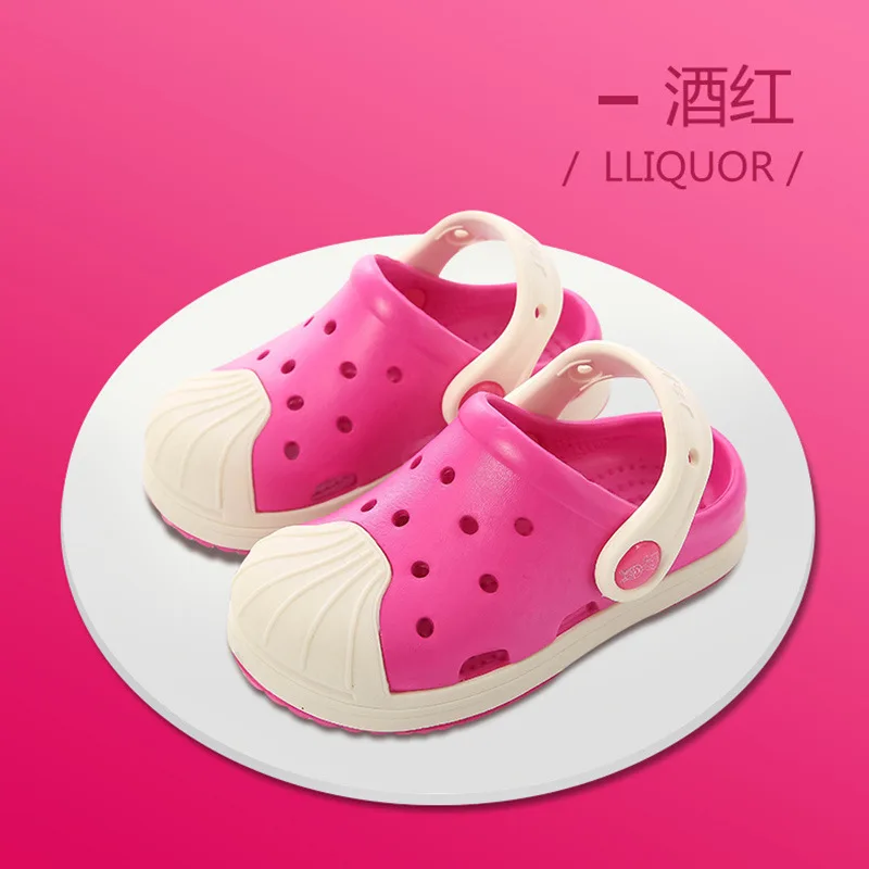 Burgundy Baby Slippers Kids Boys and Girls Summer Fashion Children's Cartoon Cave Shoes Antiskid Infant Toddler Slippers Beach Flip Flops - Color: Burgundy