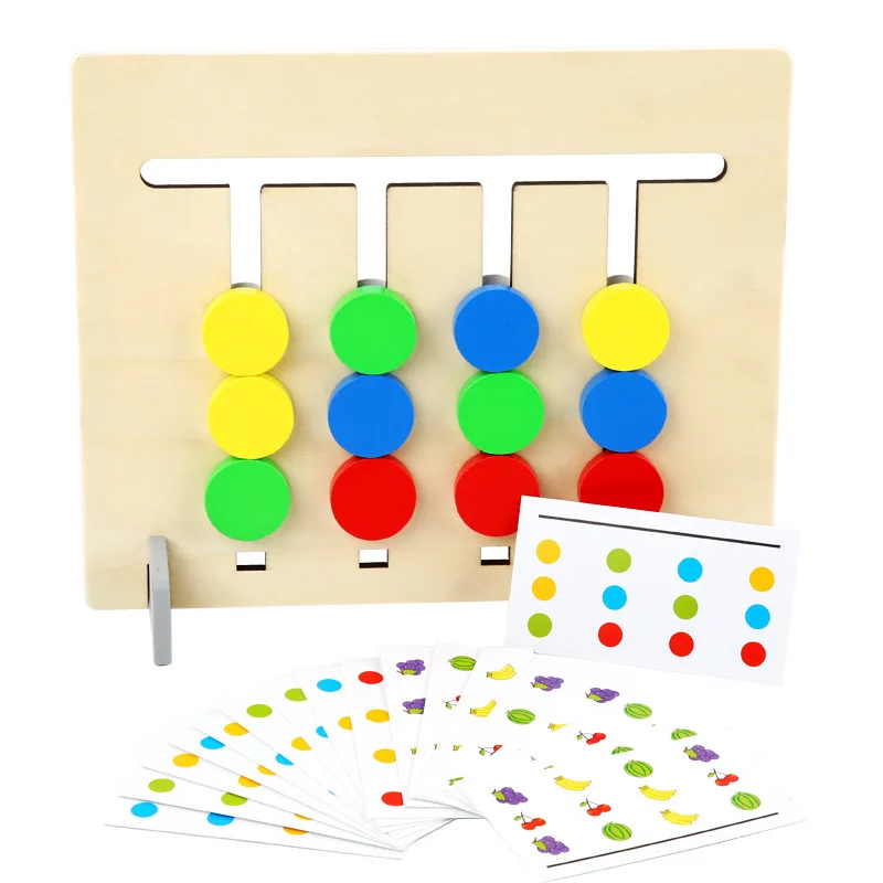 Четыре цвета фруктовая логическая игра/0,3 двухсторонняя двойная цель деревянная Монтессори обучающие средства детские развивающие игрушки