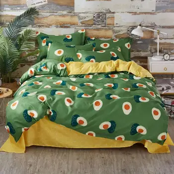 

Fruit Geometric 3/4pcs Bed Cover Set Stripe Dot Duvet Cover Bed Sheets And Pillowcases Postoral Comforter Bedding Set king size