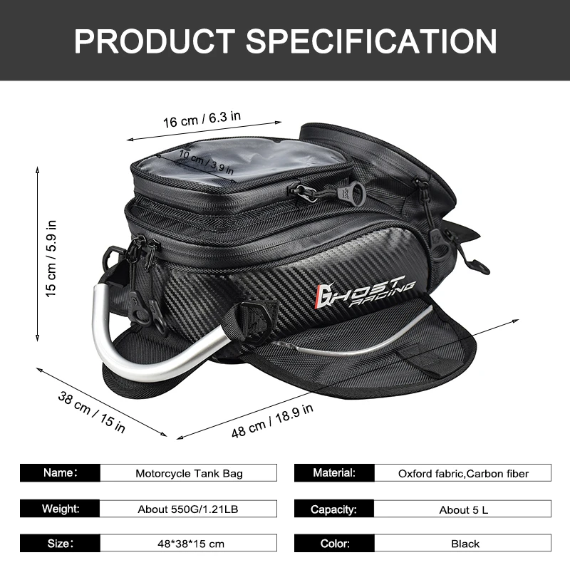Магнитная мотоциклетная сумка на бак с сенсорным экраном для мобильного ...