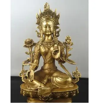 

wangshun3004+++Tibetan Buddhism Copper Green Tara God Godness Kwan-yin Buddha Statue