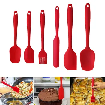 

6Pcs/Set Silicone Baking Spatula Scraper Brush Cake DIY Tool Cooking Supply Baking Pastry Tool for baking cooking butter mixing