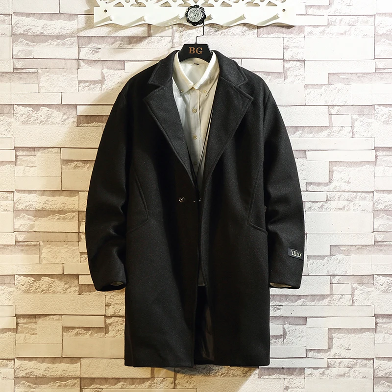 Осенне-зимнее Мужское пальто, толстые теплые шерстяные пальто, мужские шерстяные куртки, брендовая одежда - Цвет: ASIAN SIZE WS F80 B