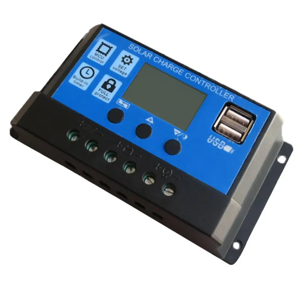 Профессиональный двойной USB 12 V/24 V 10A Панели солнечные контроллер Батарея регулятор заряда ЖК-дисплей регулятор дисплея блок управления установкой на солнечной батарее
