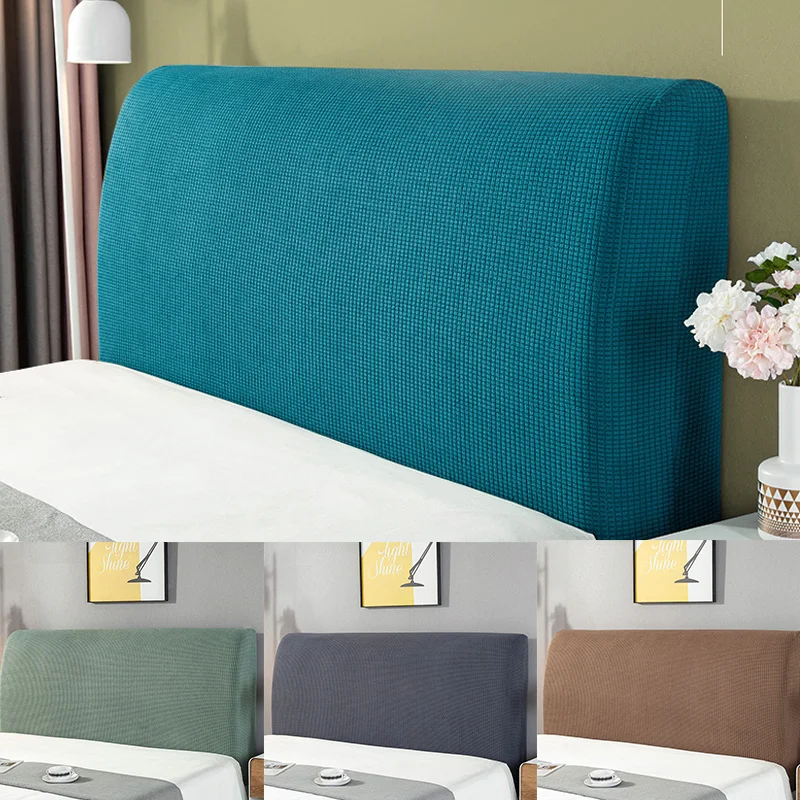 Thicken Elastic All-inclusive Bed Head Covers Plush Headboard Cover Polar Fleece for Home Solid Color Long Back Chair Cover