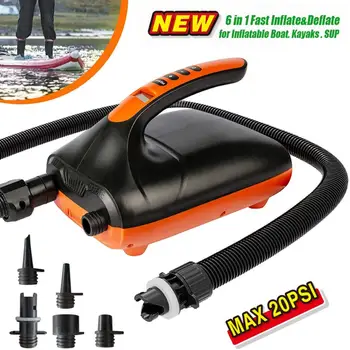

20PSI High-Pressure Electric Inflation Air Pump Inflatable Boat Kayaks 12V Quick-Fill Smart Fast Inflate & Deflate Air Pump