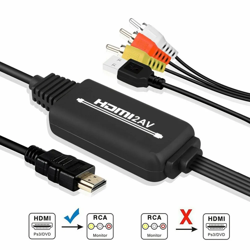 1080P HDMI в 3 RCA AV видео аудио кабель конвертер адаптер для HDTV для PS4 для xbox DVD 1,8 м кабель ПВХ Куртка