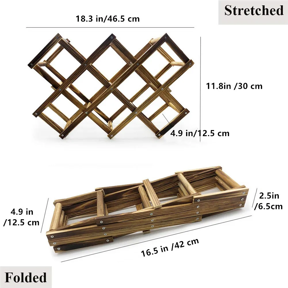 Складная полка для бутылок вина из сосны, натуральное дерево, полка для вина на 10 бутылок, портативная полка для вина