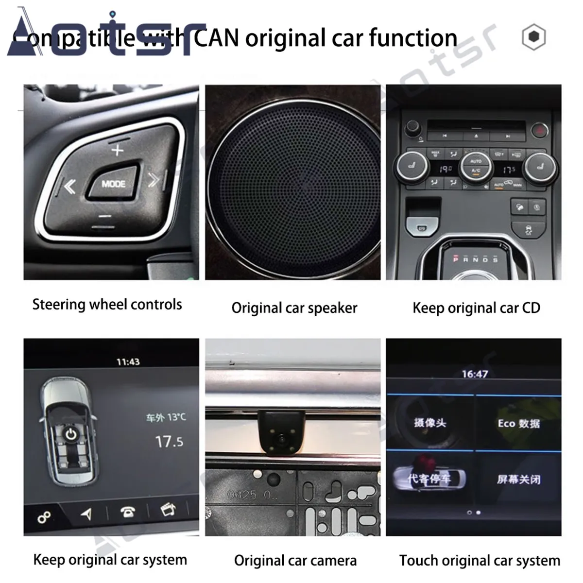 Android 10.0 CarPlay Car Radio Multimedia Player For Land Rover Range Rover Sport L494 SVR 2013~2019 Radio Screen GPS Navigation