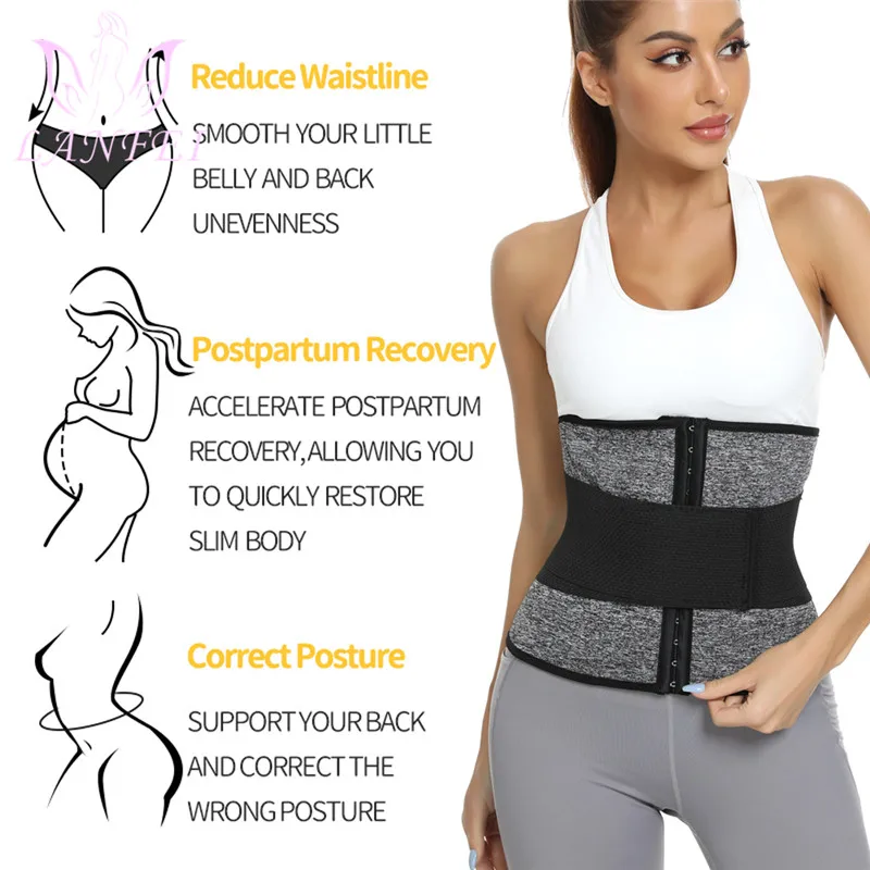 LANFEI Compression Strap Waist Trainers Belt for Women Slimming Sauna Weight Loss Neoprene Body Shaper Corset Hot Sweat Fat Burn shapewear for women