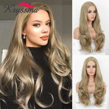 

Kryssma Cosplay Wigs For Women Heat Resistant Fiber Hair Wig For Halloween Blonde Wig Long Natural Wavy Synthetic Wigs