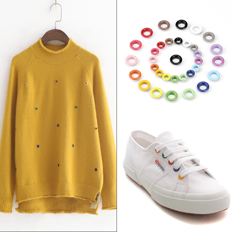 Metal-Alloy-Garment-Eyelets-Multicolor-Scrapbook-Eyelet-Inner-Dia-4MM-8MM-Craft-Sewing-DIY-Accessory-50sets