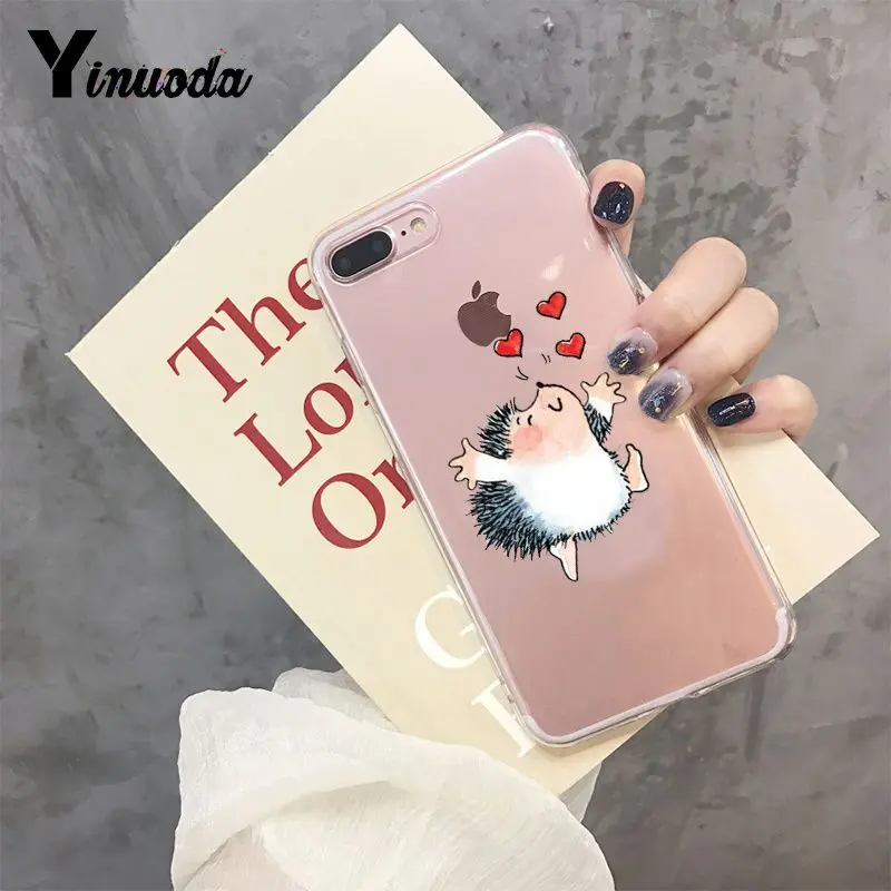 Yinuoda Kawaii Ежик сердце Модный чехол для телефона чехол для iphone 8 7 6 6S Plus X XS max 10 5 5S SE XR - Цвет: 3