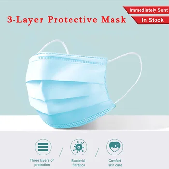 

face mask 3 Layers Disposable Dust Masks 20/50PCS mouth mask Facial Protective Cover Masks Maldehyde Prevent bacteria Masks