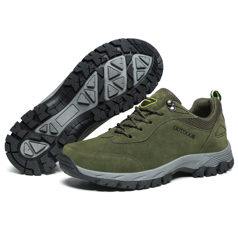 Мужская Уличная обувь для походов мужская обувь большого размера 49 мужские водонепроницаемые мужские Сникеры Мужская противоскользящая обувь Прямая - Цвет: Армейский зеленый