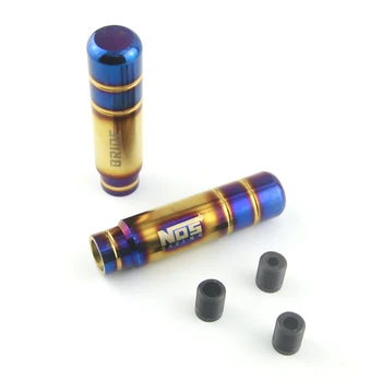 

Universal Car Burnt Blue Gear Shift Knob Shifter Lever Head BRIDE Style 13cm Aluminum Alloy JDM Shifter Knob