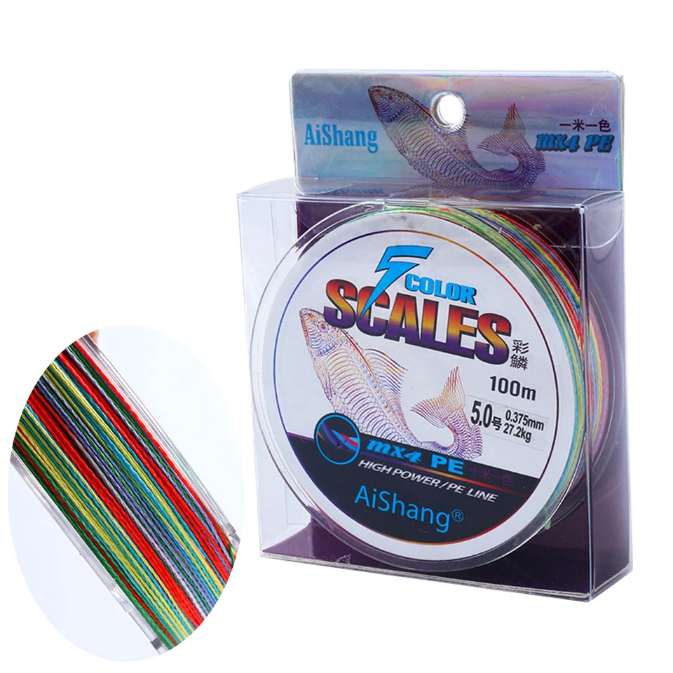 

GOBYGO 100M Multifilament PE Fishing Line 4 Strands Braided Fishing Wire Japan Multicolour Super Strong Carp Fishing Accessories