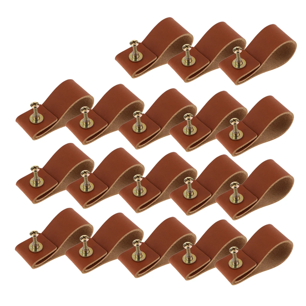 18x Minimalist Leather Single Hole Handmade Cabinet Door Knobs Drawer Loop Pulls Door Handles 18x Minimalist Leather Single Hole Handmade Cabinet Door Knobs Drawer Loop Pulls Door Handles