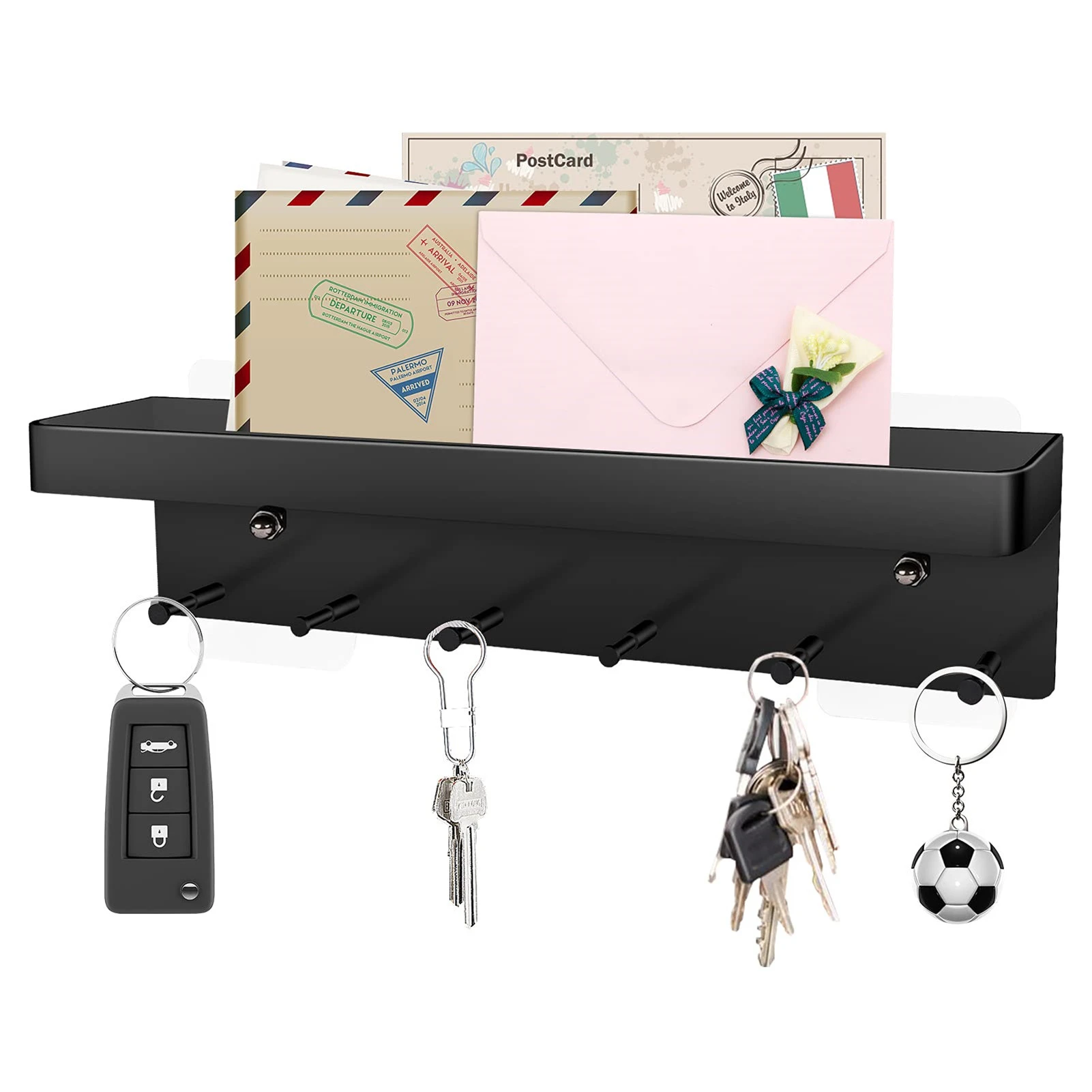 Estante de almacenamiento montado en pared, para llaves, sombrero, paraguas, estante de con ganchos para libros de llaves, herramientas de baño y cocina|Ganchos y rieles| - AliExpress