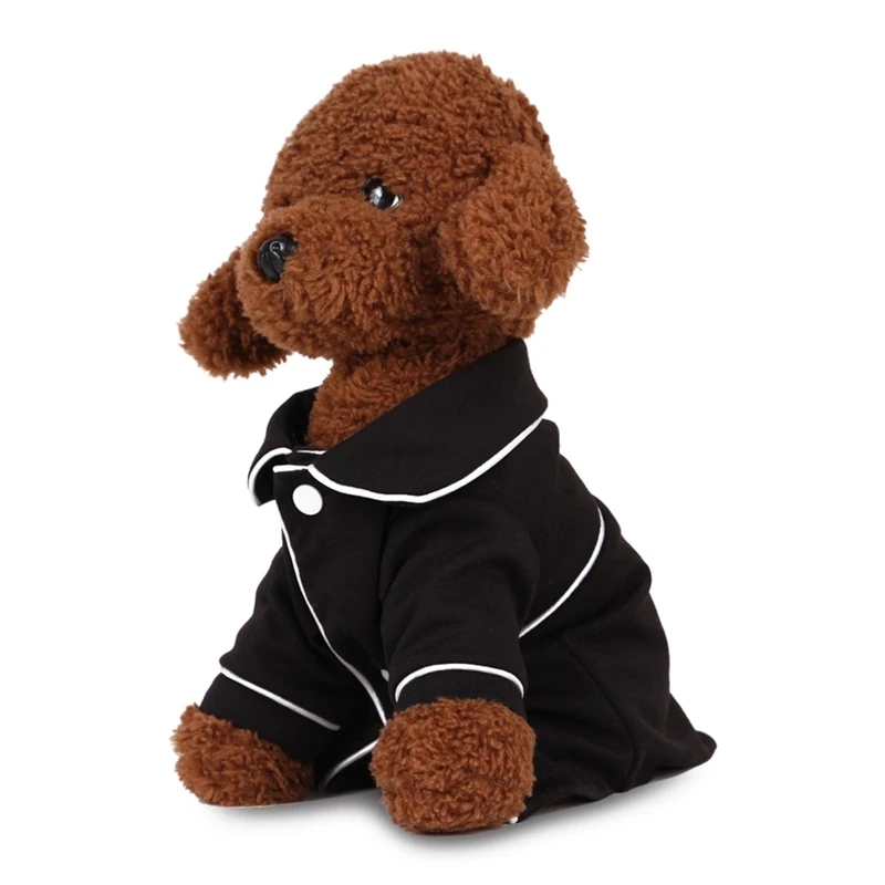 Рубашка с рисунком «Собаки» собака одежда хлопок французской пижамы подходит для небольших и средних собак кошек 2 брюки с широкими штанинами кнопка розовый черный пижамы для домашних животных