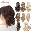 S-noilite Wavy Ponytail Claw on Ponytail Synthetic HairPiece Clip in Hair Extensions Fake Hair Black Brown For Women Hair 1