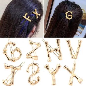 

26 Letters Golden Hairpin Women Fashion One Word Hair Pins Female Sweet Girls Name Spell Hairpins Jewelry Women Accessorie Party