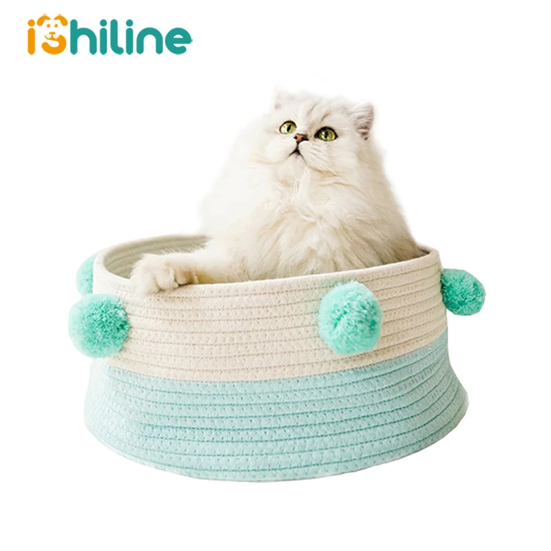 

Round Natural Cotton Cat Bed Pet House Cat Mat Round Dog Bed For Small Dogs Cats Nest Winter Warm Sleeping Bed Puppy Mat