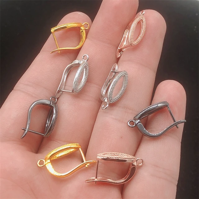 Luxury Earring Hooks Findings for Jewelry Making Zirconia Gold Plated  Handmade Diy Earring Clasps Fasteners Accessories Copper - AliExpress