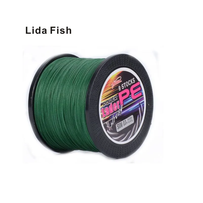 Lida Fish Brand 500 m 8 series vigorous horse PE braided wire imported raw silk strong tensile high wear resistance recovery | Спорт и