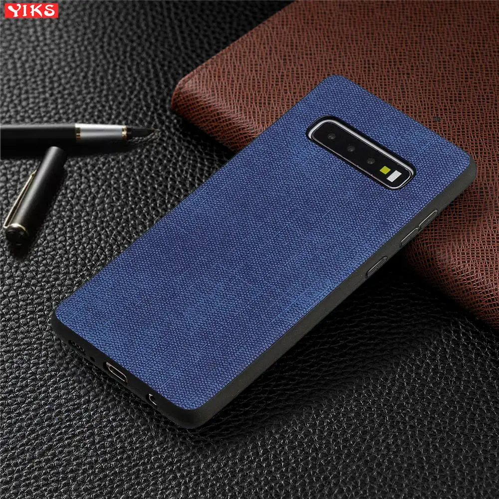 

Solid Color Denim Cloth Texture Soft Cover For Samsung Galaxy S9 S10 Plus Case For Samsung Galaxy S10e Canvas Phone Coque Etui