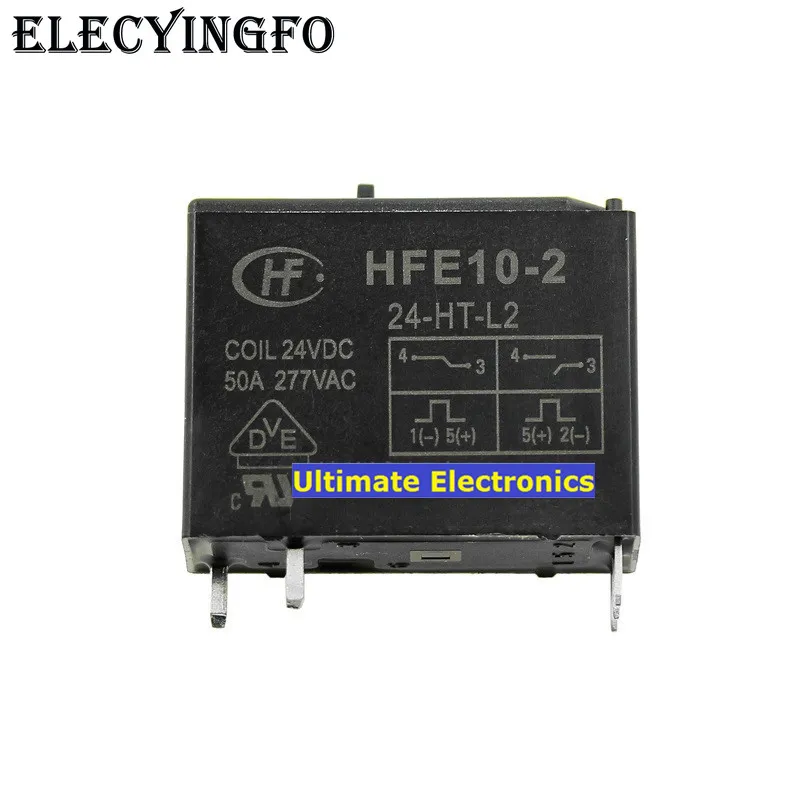 2Pcs Nouveau Hongfa magnétique Holding relais HFE10-1/24-HT-L2 Double Bobine 50 A 