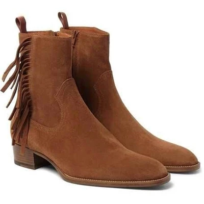 

2019 Female Autumn Casual Boots Women Shoes High Heel Suede Zipper Ankle Boots Mujer Tassel Booties Feminina Slip On Shoes