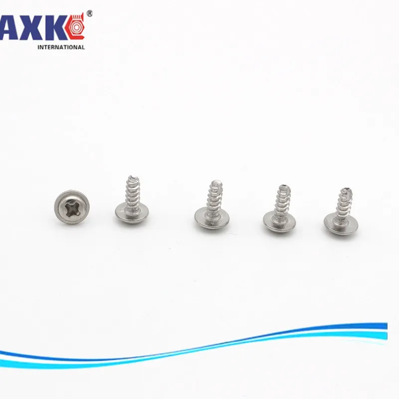 AXK ОТП Никель покрытие сталь M3* 8 phillips круглый саморезы с полукруглой головкой для резки скрести точка шайба винты