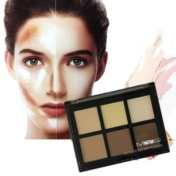 

Face makeup Concealer Bronzers Highlighters Professional Concealer Powder Palette natural 6color Contour Corretivo Pores