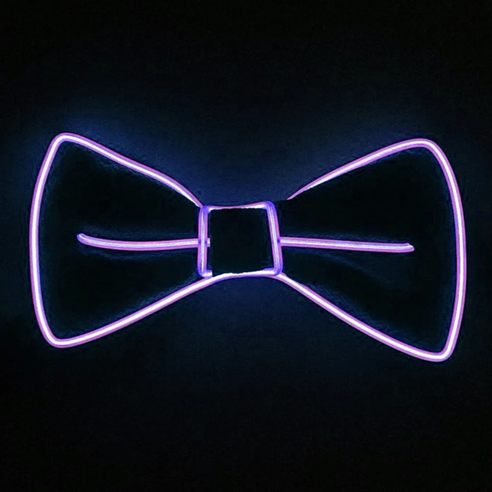 Men Women LED Wire Necktie Bowtie Luminous Flashing Lights Up Bow Tie For Club Party Wedding Christmas Luminous Bow Tie/Necktie