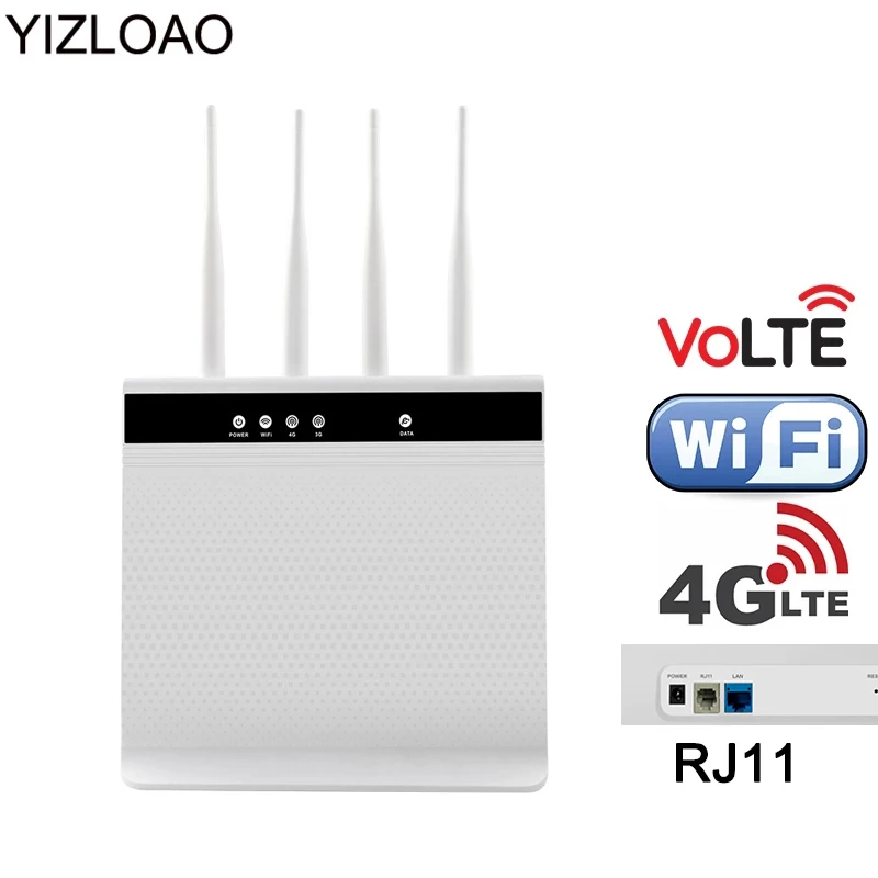 Limited YIZLOAO 4G VoLTE Wifi Router Wireless Voice Call Router Mobile Hotspot Broadband Telephone Modem With Sim Slot RJ11 LAN Port