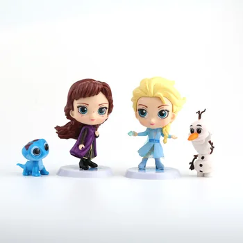 

4pcs disney cartoon Frozen Q version Anna Elsa Olaf Action Figure Model Anime Collection Figurine Toys for children