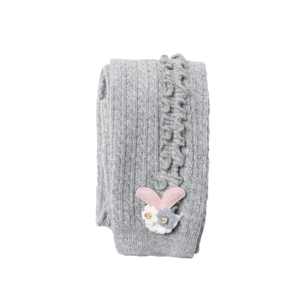 0-5Y Winter Autumn Stockings Baby Toddler Girl Warm Ribbed Knit Ankle-Length Soft Cotton Stretchy Pants Side Ruffled Seam Tights
