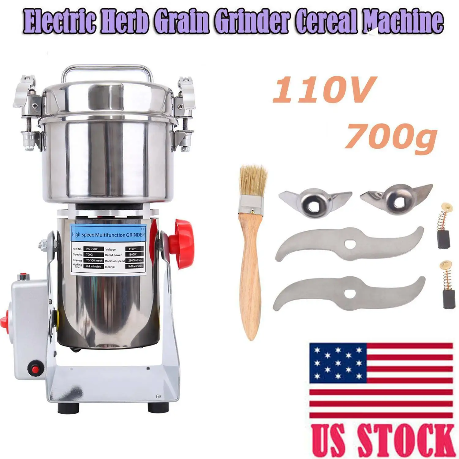 Honhill 700g Electric Grain Grinder Mill Powder Grinding Machine Coffee