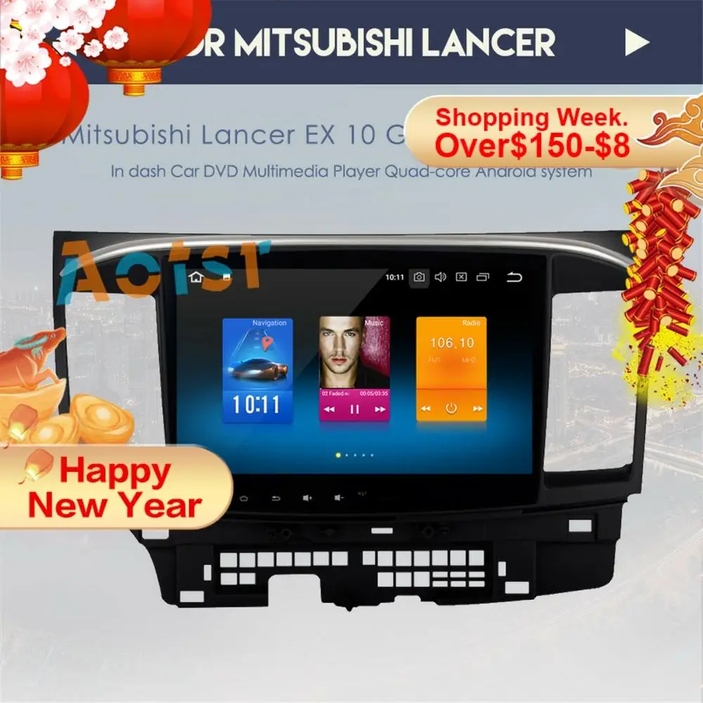 Высокое качество Android 8 0 магнитофон автомобильный DVD GPS для MITSUBISHI LANCER 2007 2017