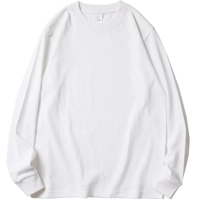 Men's Pure Cotton Retro Cuff Threaded Long Sleeve T-shirt Pure Bottom Shirt TEE for Men and Women Men's Pure Cotton Retro Cuff Threaded Long Sleeve T-shirt Pure Bottom Shirt TEE for Men and Women